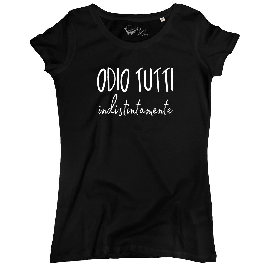 T-SHIRT DONNA - ODIO TUTTI nera