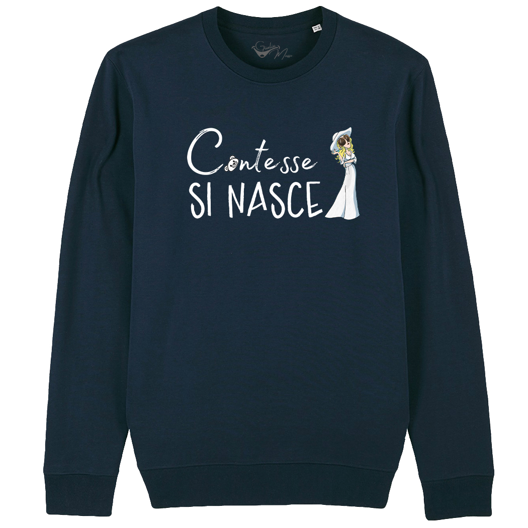 FELPA GIROCOLLO - CONTESSE SI NASCE navy