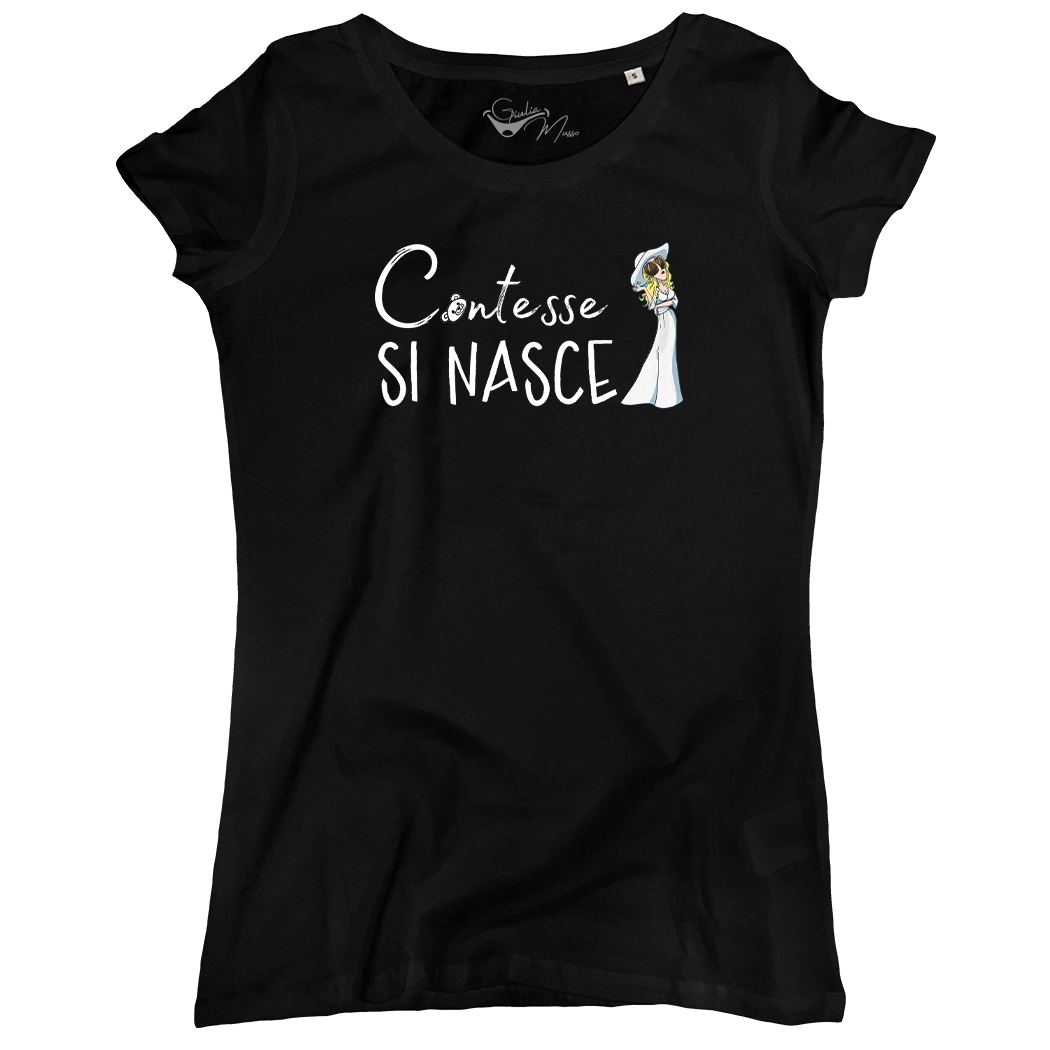 T-SHIRT DONNA - CONTESSE SI NASCE nera