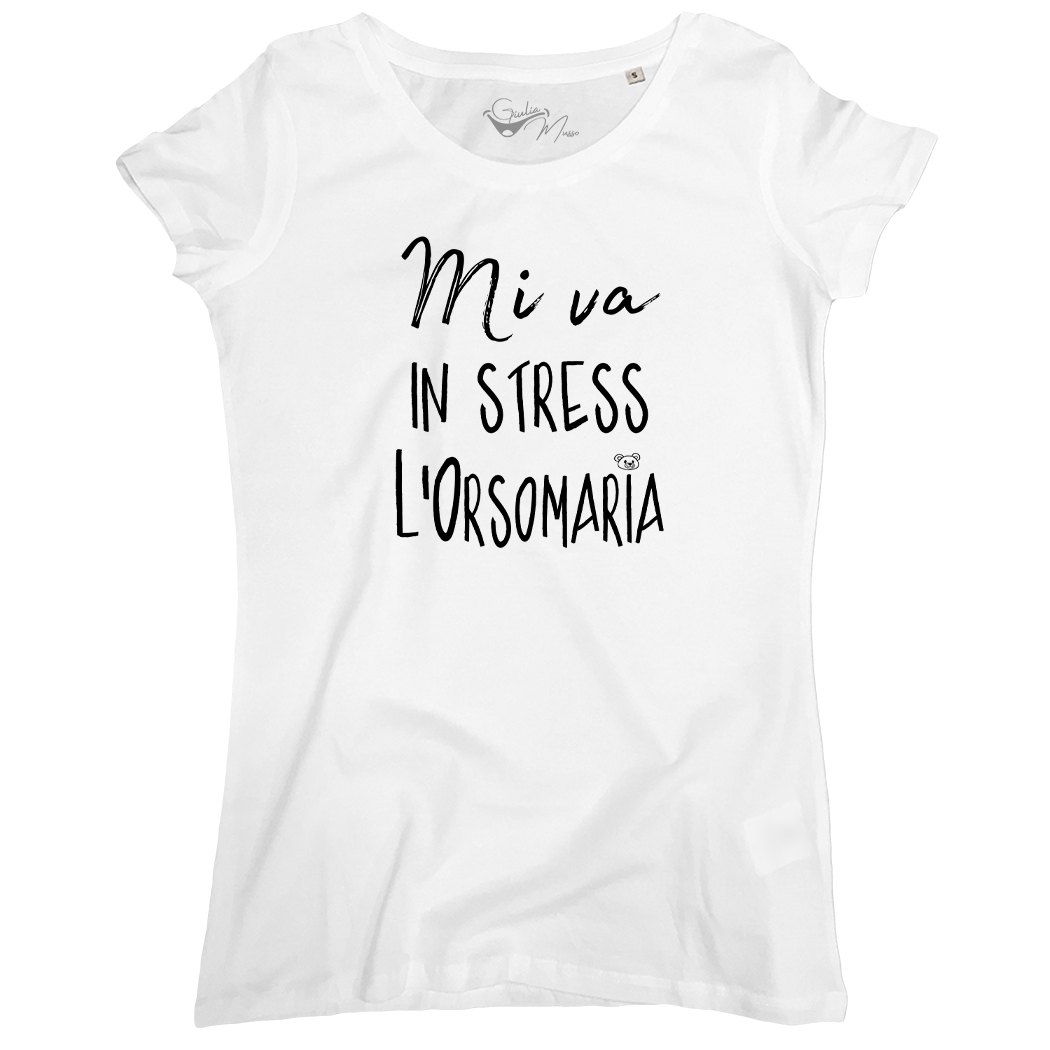 T-SHIRT DONNA - MI VA IN STRESS bianca