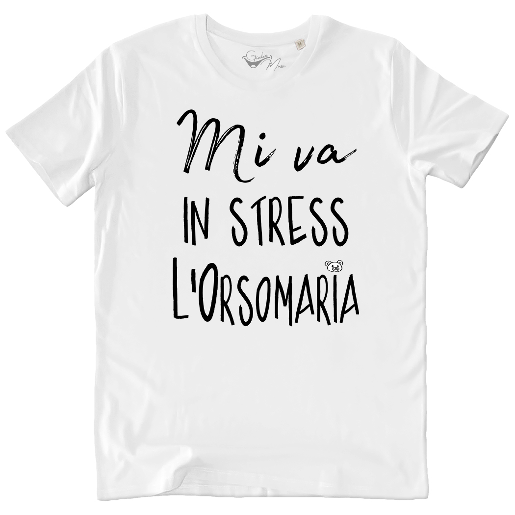 T-SHIRT UNISEX - MI VA IN STRESS bianca