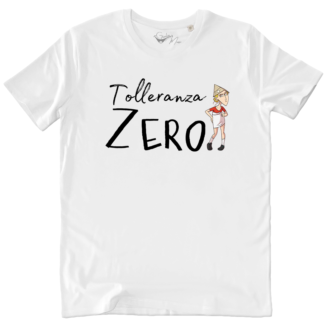 T-SHIRT UNISEX - TOLLERANZA ZERO bianca